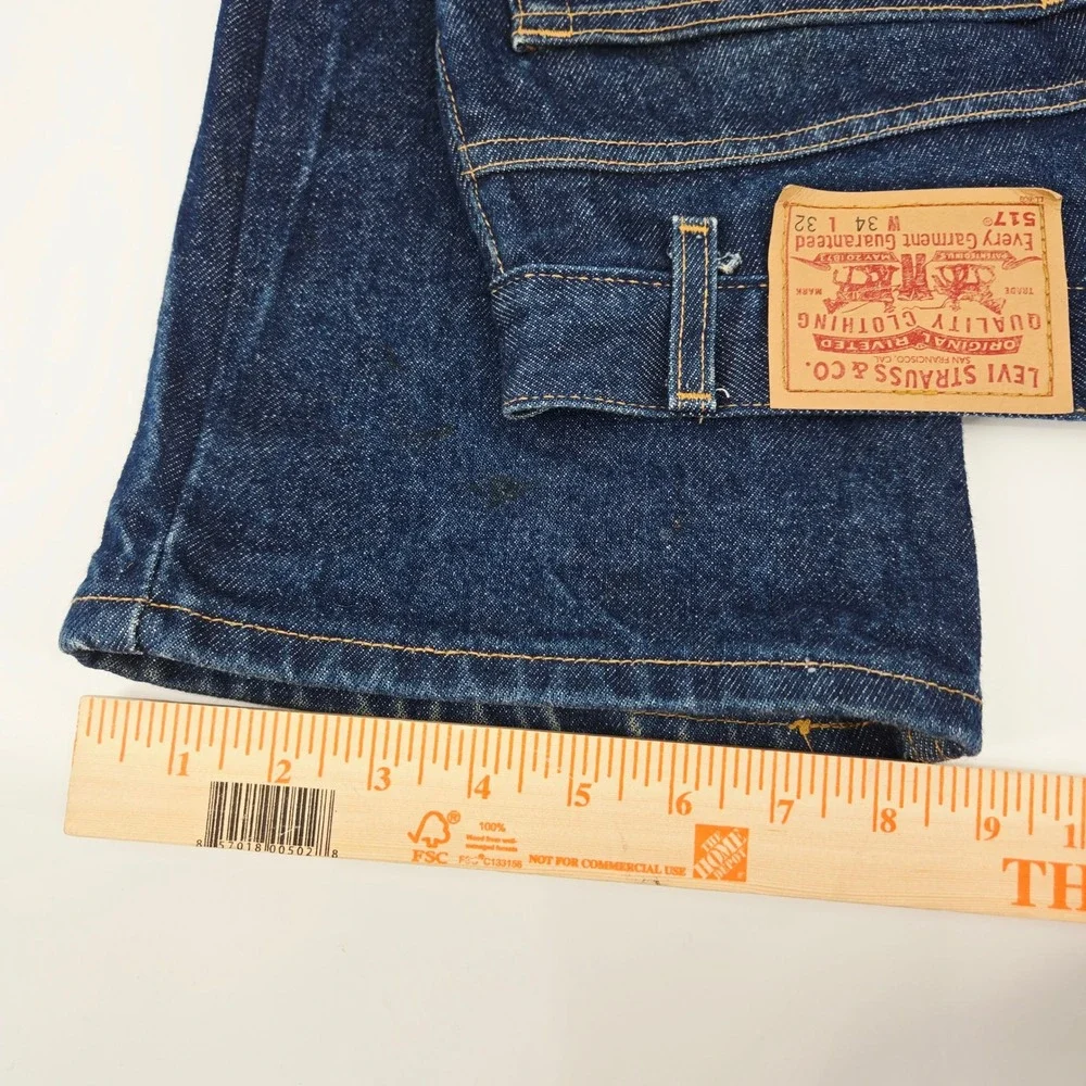 Levi's 517 Bootcut Jeans Dark‎ Wash Indigo 2001 Vintage W34 L32 Denim